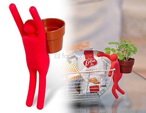 Mini Ecoey DIY Pot Men Desktop Table Potted Plant (Red) by Mini Ecoey