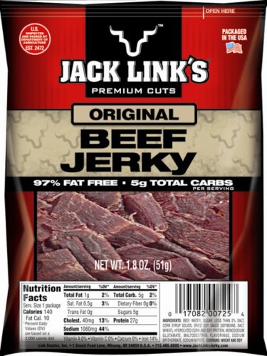 Jack Link's Beef Jerky, Original, 1.8-Ounce Bags (Pack of 8)