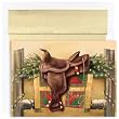 Western Saddle With Lights Christmas Cards -
