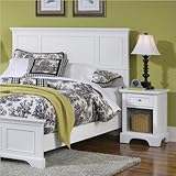 2pc Queen Size Headboard and Nightstand Set in White Finish