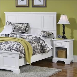 Home Styles Naples Queen Panel Headboard 2 Piece Bedroom Set in White Finish