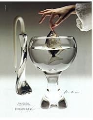 Entertainment Memorabilia: Vintage Print Ad: 1991 Elsa Peretti for Tiffany & Co, Candlestick Crystal Bowl, Fish
