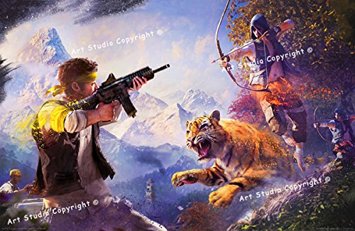 FRY CRY 4 VIDEO GAMING CANVAS ART MOUNTED W GALLERY WRAP FRAMING 30X18X1.5"