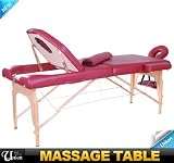 4 Foam PU Reiki Rose 3 Folding Portable Massage Table Spa Wood With Carry Bag