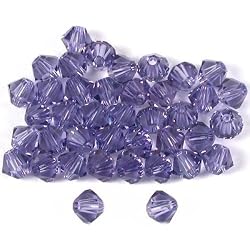 40 Tanzanite Bicone Swarovski Crystal Beads 5301 4mm