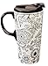Cypress Home Just Add Color Nature in Color 17 oz Boxed Ceramic Perfect Travel Coffee Mug or Tea Cup with Lid - Includes 4 Food-Safe Markers - 3”W x 5.25