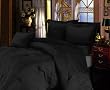 Chezmoi Collection 7 Pieces Solid Black Microsuede Comforter 104"x92" bed-in-a-bag Set King Size
