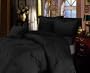7 Pieces Solid Black Microsuede Comforter Set Bed-in-a-bag Queen Size