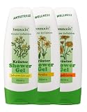 Herbacin Kräuter Shower Gel Ringelblume + Shower Gel Johanniskraut + Shower Gel Arnika 250 ml, Dreierpack