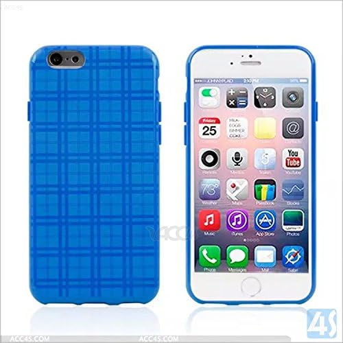 iPhone 6, Luz Rubber Protective skin [w/ Grid Pattern Design] for the Apple iPhone 6- 4.7 inch (Blue)