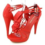 Wild Diva Lamis02 Platform Pumps Red