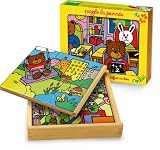 Vilac - 2577 - Jeux et Jouets en Bois - Puzzles la journée (4 x 6 pièces)