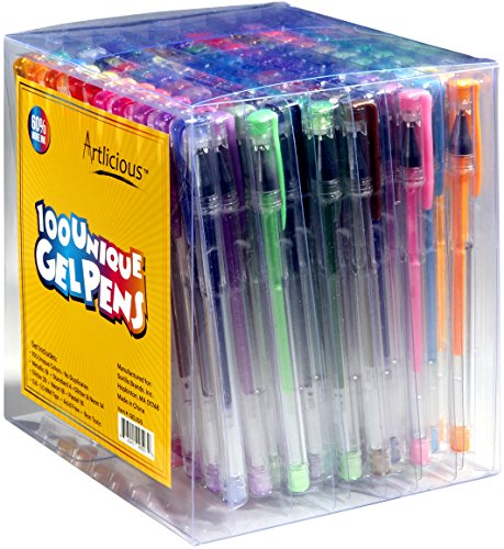 Artlicious-ULTIMATE-100-Unique-Gel-Pens-Set-No-Duplicates-60-More-Ink-Than-Other-Brands-Non-Toxic-Acid-Free-Ideal-for-Coloring-Books