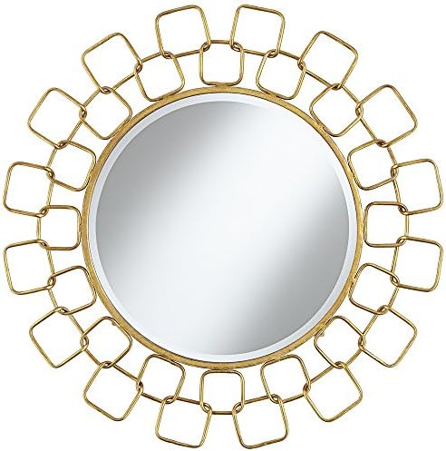 Carasa Gold Antique 31 1/4" Round Sunburst Wall Mirror