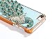 SODIAL(R) Deluxe Light Blue Leather Light Blue Diamond Rhinestone Bling Peacock Hard Case Cover for Apple iPhone 5 5G + Screen Protector