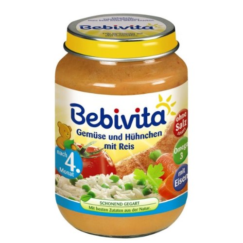 Bebivita Gemüse und Hühnchen mit Reis 190g