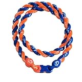 Phiten Custom Tornado Necklace - Royal Blue with Bright Orange 18 Finished Length