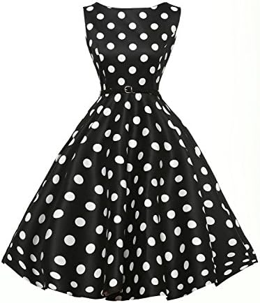 Huaibehcg KARIN Sleeveless Cotton Vintage Tea Dress with Belt VL6086 (Multi-Colored) Floral-8 Medium