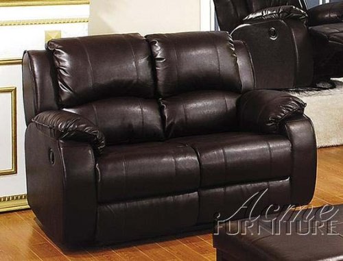 Recliner Loveseat Sofa Black Regenerated Leather