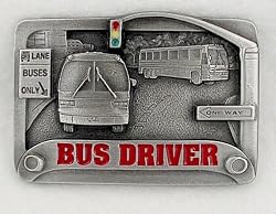 Bus Driver (Occupation) Enamel Pewter Buckle