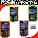 Silicone Skin 4 pc. Value Pack for your Blackberry Tour 9630 (Yellow, Orange, Green, Light Pink) Bonus DBRoth Microfiber Cleaning Cloth Included