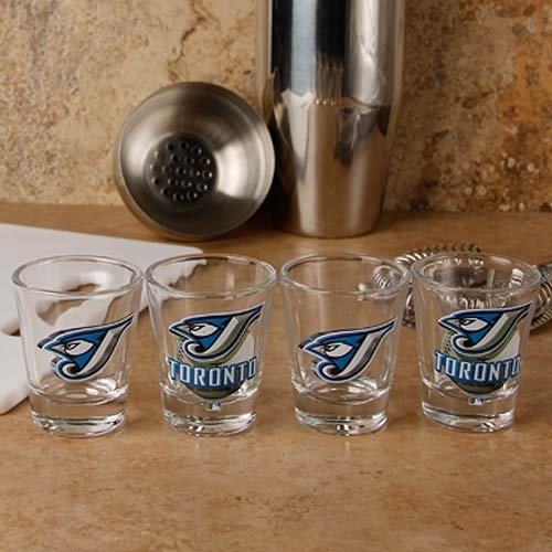 Toronto Blue Jays 4-Pack Enhanced High-Definition Design Shot Glass Set