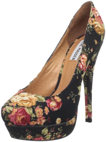 Steve Madden Women's Karmenaf Platform Pump,Black Fabric,5.5 M US