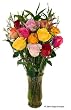 Valentines Day Long Stem Roses - 23" Long - Mixed Colors - 12 Stems of Roses
