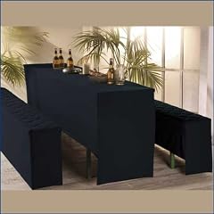 3-tlg. Premium Bierbank Hussen Set | 70x220cm | gepolstert | dunkelblau | Bierzeltgarnitur Festzeltgarnitur