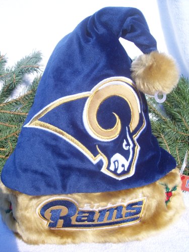 St Louis Rams plush holly NFL Solid color Team logo Santa Hat
