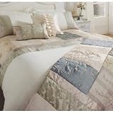 SHABBY CREAM BEIGE EMBROIDERED DOUBLE CHIC DUVET SET