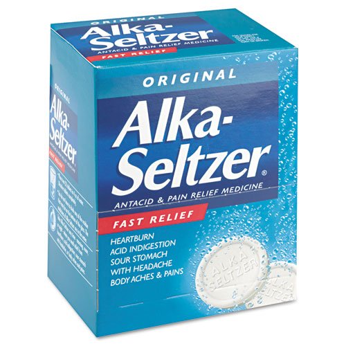 Alka-Seltzer Products - Alka-Seltzer - Antacid and Pain Relief Medicine, 50 Two-Packs/Box - Sold As 1 Box - Packaged for individual use to replenish first aid stations and kits.