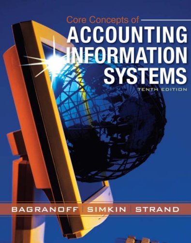By DBA Nancy A. Bagranoff, Ph.D. Mark G. Simkin, Ph.D., CPA Carolyn Strand Norman: Core Concepts of Accounting Information Systems Tenth (10th) Edition