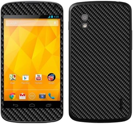 Fincibo (TM) LG Google Nexus 4 E960 Decal Vinyl Sticker Skin Cover - Carbon Fiber
