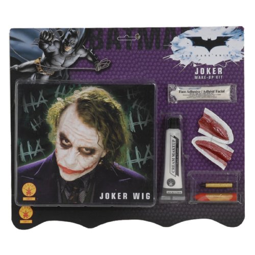 Batman Dark Knight Deluxe Joker Makeup Kit with Wig Costume - One-Size