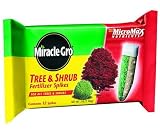 Miracle-Gro 1002751 Tree and Shrub Fertilizer Spikes, 12-Pack