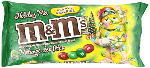 M&M's Peanut Red and Green Christmas Laydown Bag Chocolate Pack, 357gm