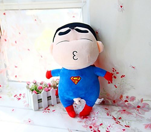 High Quality Anime Crayon Shin-chan Plush Pillow Soft Stuffed Plush Toys Doll Birthday Gift 11.8 Inch/30cm Tall (Superman)