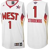 Men's Amar'e Stoudemire #1 2009 Western Conference NBA All Star Swingman Jersey by Adidas (White-Red