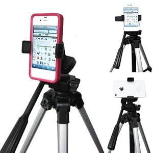 ChargerCity Exclusive Samsung Galaxy S3 S2 S Apple iphone 5 4S 4 3GS HTC ONE SV DNA Motorola Droid RAZR MAXX HD EVO Google LG Nexus 4 Optimus LTE BlackBerry Q10 Z10 Lumia 920 900 822 820 Sony Xperia w/360º Multi Angel Adjustment Video Camera Tripod Adapter & Easy-Adjust Smartphone Holder (Phone & Tripod is not included with Purchase)