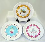 HAPPY BIRTHDAY Plates & Cups Melamine Glitterville Set of 6