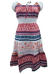 Sexy Vintage Cotton Floral Print Cap Sleeves Maxi Dress 