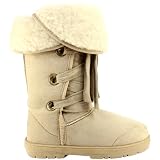 Womens Fur Lined Lace Up Winter Snow Boots