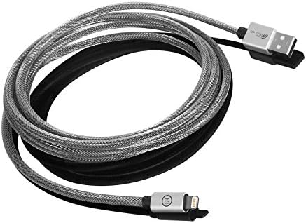 LELE PRODUCTS NYLON BRAIDED WITH METALIC COATING LIGHTNING CABLE MFI CERTIFIED 4FT GRAY