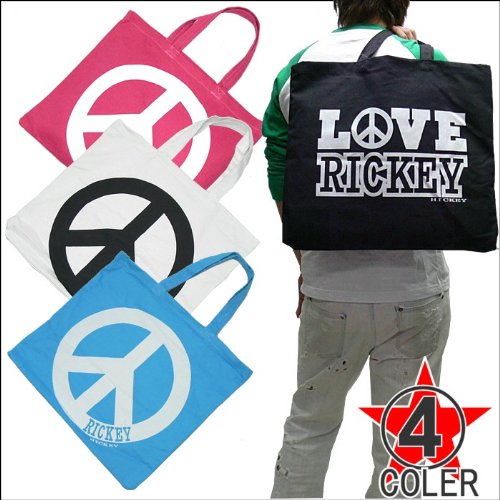 （リッキーアンドヒッキー）Rickey&Hickey　LOVE　RICKEY　HICKEYデカトートピースマークバッグ
