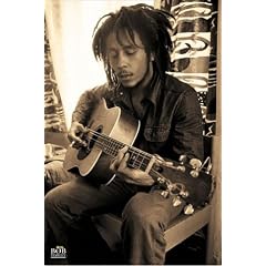 1art1 43912 Bob Marley - Sepia, Gitarre Poster (91 x 61 cm)