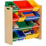Kids Toy Organizer w/ 12 Primary Colored Storage Bins - Honey Can Do #SRT-01602
