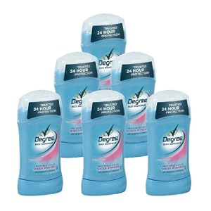 Degree Invisible Solid 1.6oz (45g) Deodorant & Anti-perspirant for Women, Sheer Powder (Pack of 6)