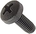 Nylon 6/6 Pan Head Machine Screw, Black, #1 Phillips Drive, M3-0.5 Thread Size, 16 mm Length, Fully Threaded, USA Made (Pack of 100)