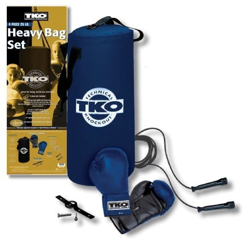 TKO 502RONS-BK-25 25 lb. Round One 4 pc. Kid Fts All Purpose Heavy Bag Set Black